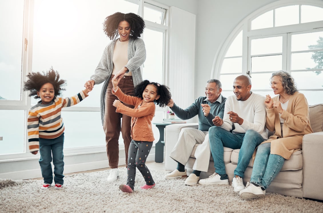 Family Dancing in the Living Room 